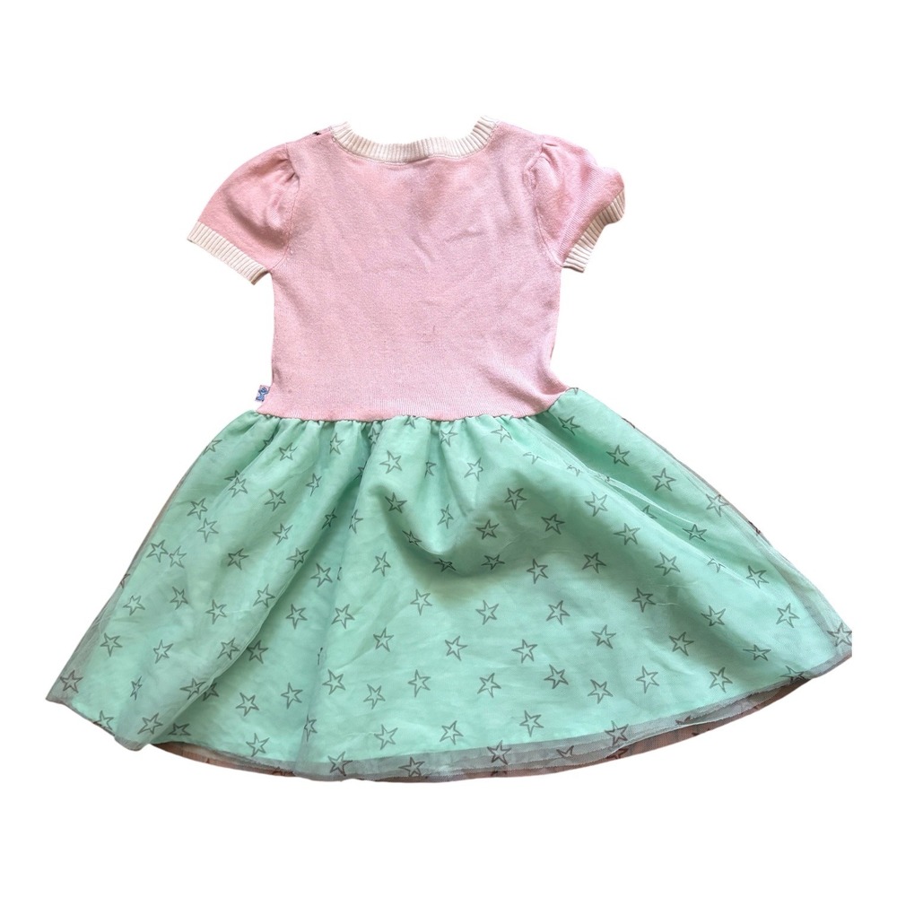 Disney Stitch Girls Pink Knit Sweater Tulle Tutu Dress Size S 6-6X Mint Green - Picture 2 of 5
